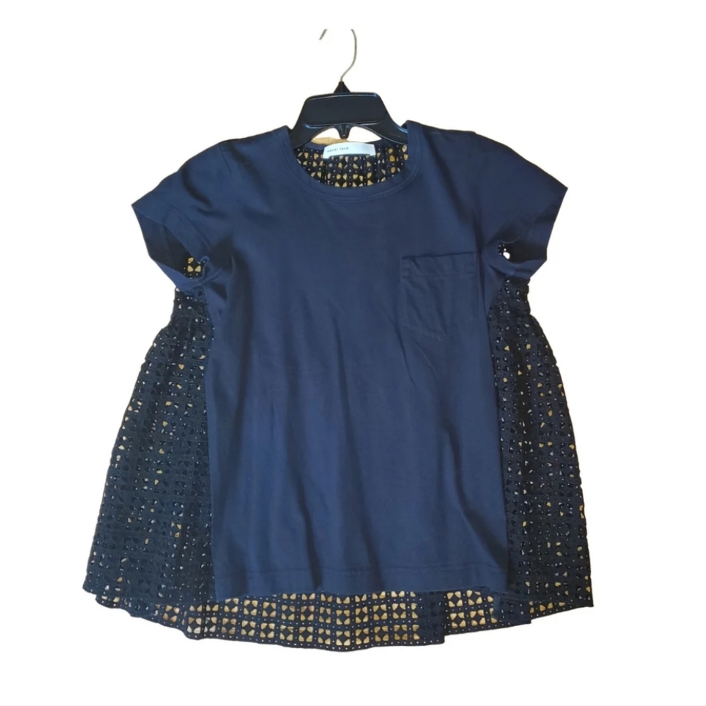 Sacai luck lace back T shirt